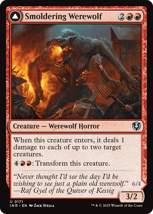 Smoldering Werewolf // Erupting Dreadwolf [Innistrad Remastered]