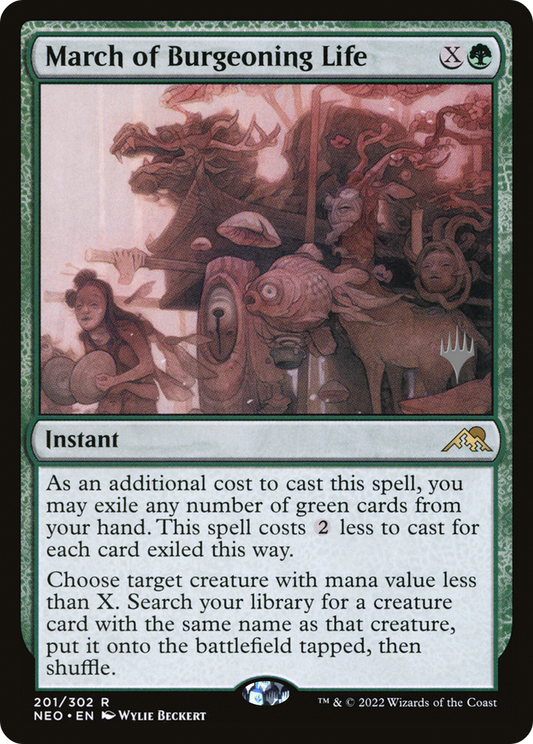 March of Burgeoning Life (Promo Pack) [Kamigawa: Neon Dynasty Promos]