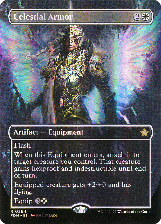 Celestial Armor (Borderless) (Mana Foil) [Foundations]