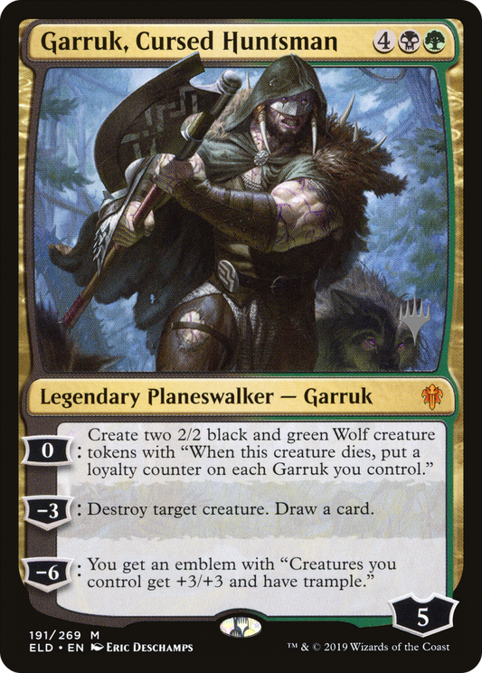 Garruk, Cursed Huntsman (PPELD-191P) - Throne of Eldraine Promos Foil