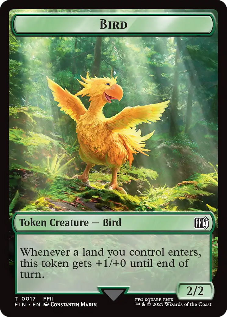 Hero (0008) // Bird (0017) Double-Sided Token [FINAL FANTASY Tokens]
