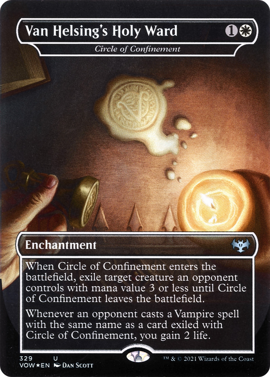 Circle of Confinement (VOW-329) - Innistrad: Crimson Vow / Van Helsing's Holy Ward (Borderless) Foil