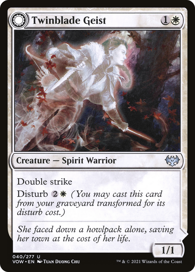 Twinblade Geist // Twinblade Invocation (VOW-040) - Innistrad: Crimson Vow: (Double Faced Transform) Foil