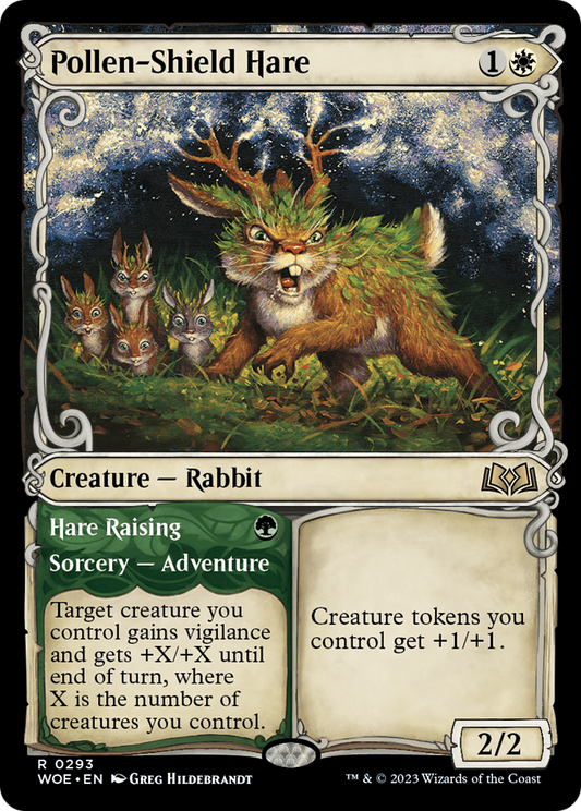 Pollen-Shield Hare // Hare Raising (WOE-293) - Wilds of Eldraine: (Showcase) Foil