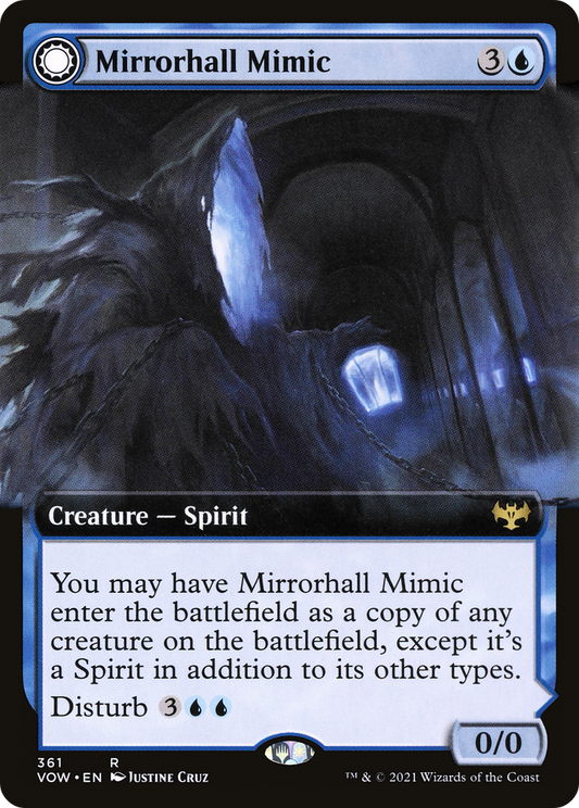 Mirrorhall Mimic // Ghastly Mimicry (VOW-361) - Innistrad: Crimson Vow: (Extended Art, Double Faced Transform)