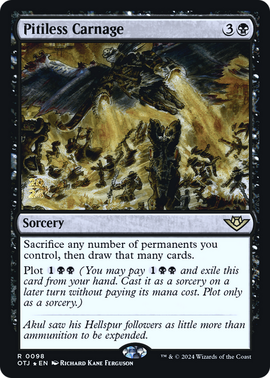 Pitiless Carnage [Outlaws of Thunder Junction Prerelease Promos]