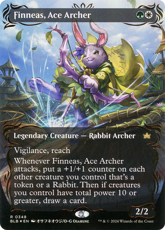 Finneas, Ace Archer (Borderless) (Raised Foil) [Bloomburrow]