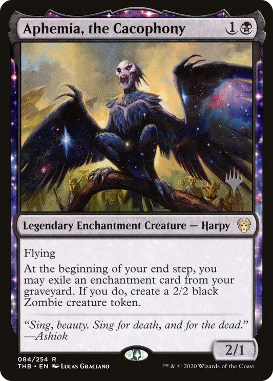 Aphemia, the Cacophony (PPTHB-084) - Theros Beyond Death Promos: (enchantment) Foil