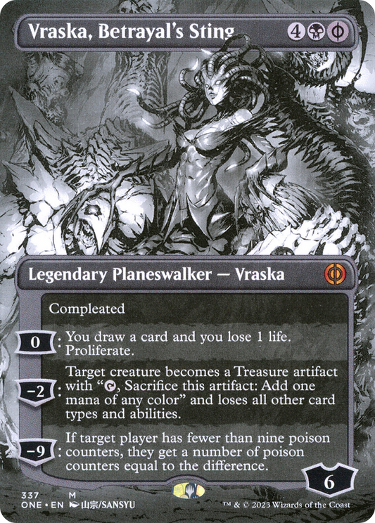 Vraska, Betrayal's Sting (ONE-337) - Phyrexia: All Will Be One: (Showcase) (Borderless)