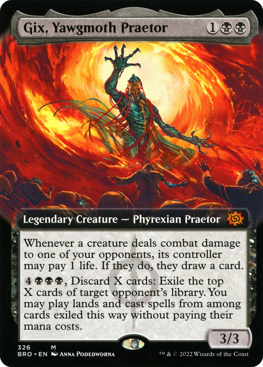 Gix, Yawgmoth Praetor (BRO-326) - The Brothers' War: (Extended Art) Foil