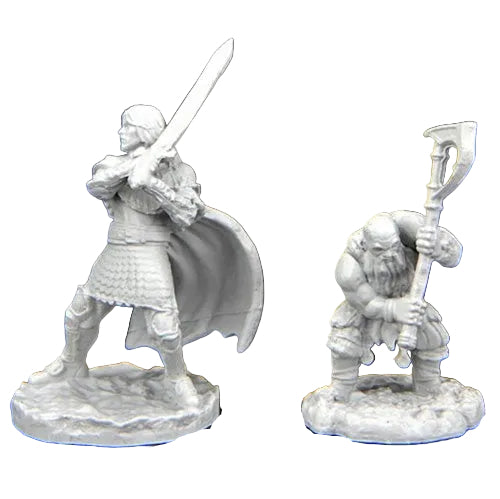 Critical Role Unpainted Minis: Westrunn Militia Swordsman & Kraghammer Axeman