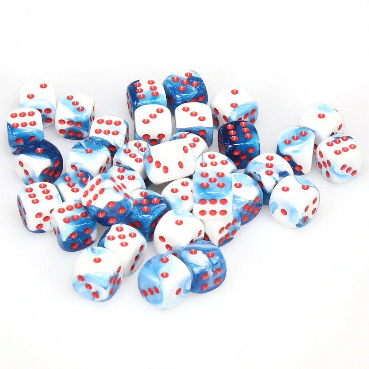 36 D6 Gemini 12mm Dice Astral Blue-White/Red - CHX26857