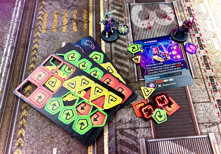 Cyber Punk Red Combat zone : (Re)Action Tokens