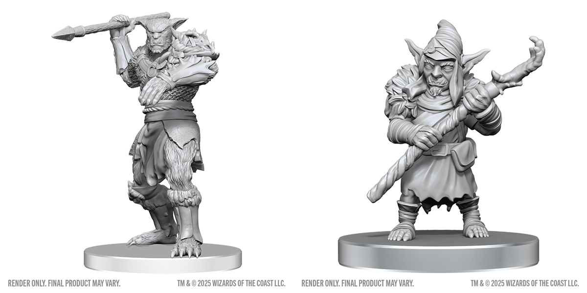 D&D Unpainted Minis - Bugbear Stalker & Goblin Hexer (90808)