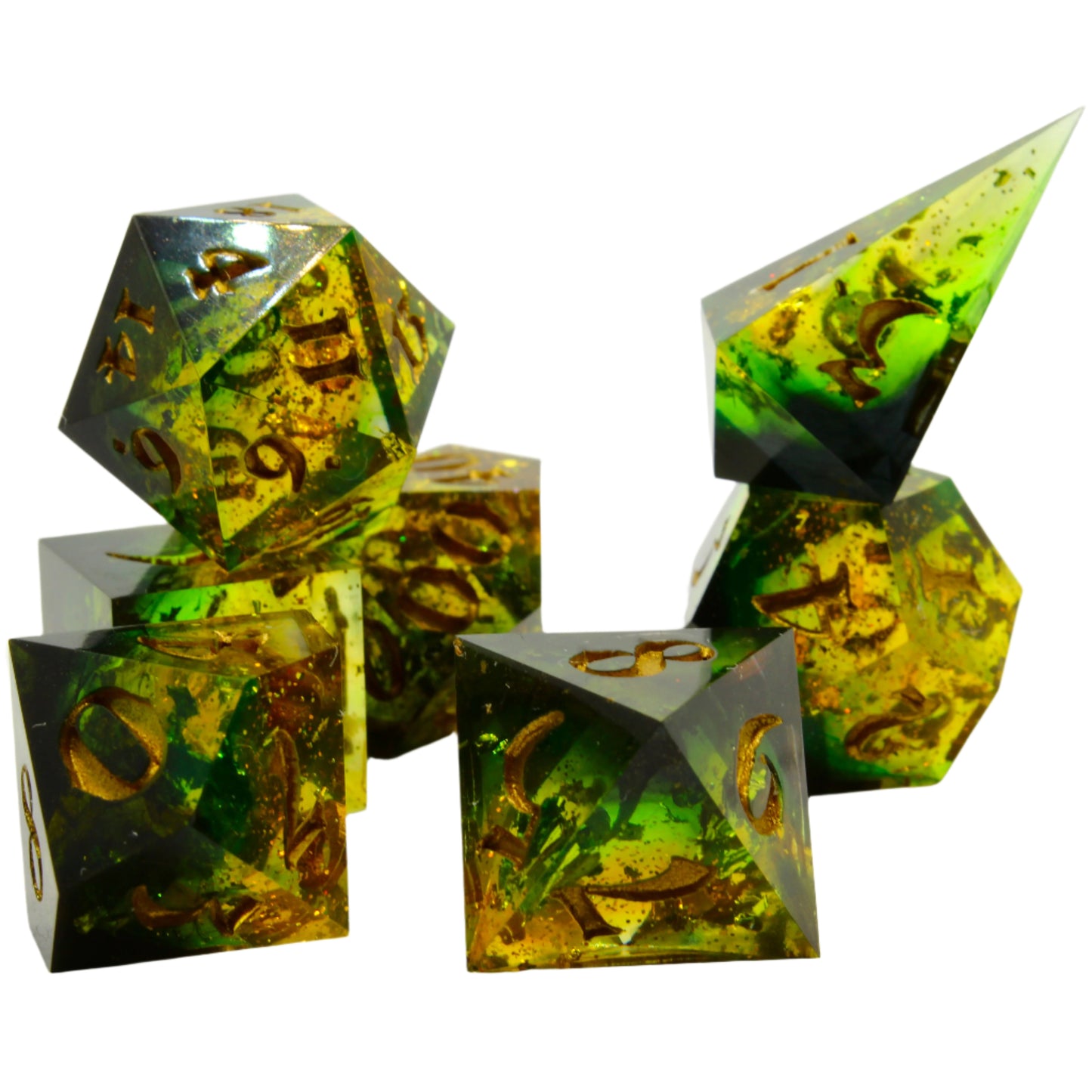 Sweet Dice - Polyhedral Resin Glitter Gold