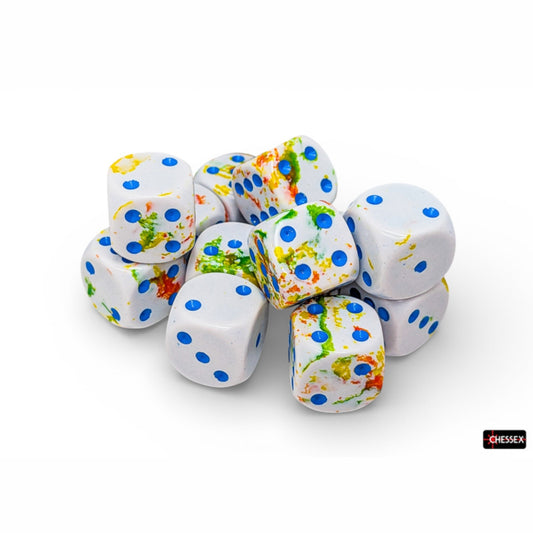 12 D6 Brush 16mm Dice Breezy / Blue - CHX24609