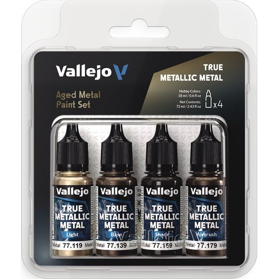 Vallejo True Metallics -Aged Metal Paint Set - Val77258