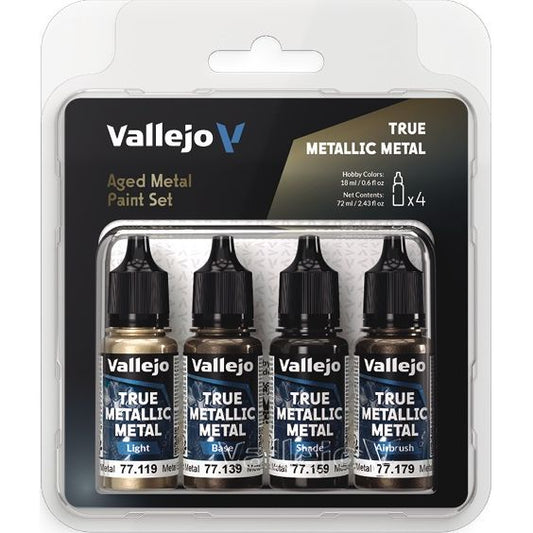 Vallejo True Metallics -Aged Metal Paint Set - Val77258