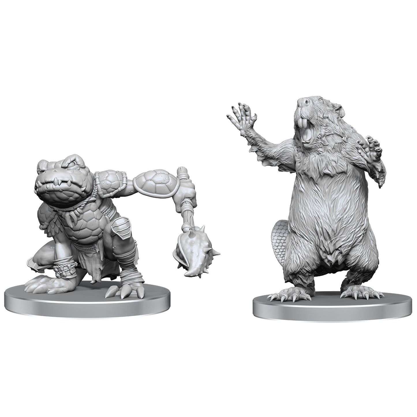 Pathfinder Unpainted Minis: Boggard Scout & Castoroides (97857)
