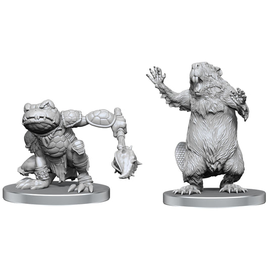 Pathfinder Unpainted Minis: Boggard Scout & Castoroides (97857)